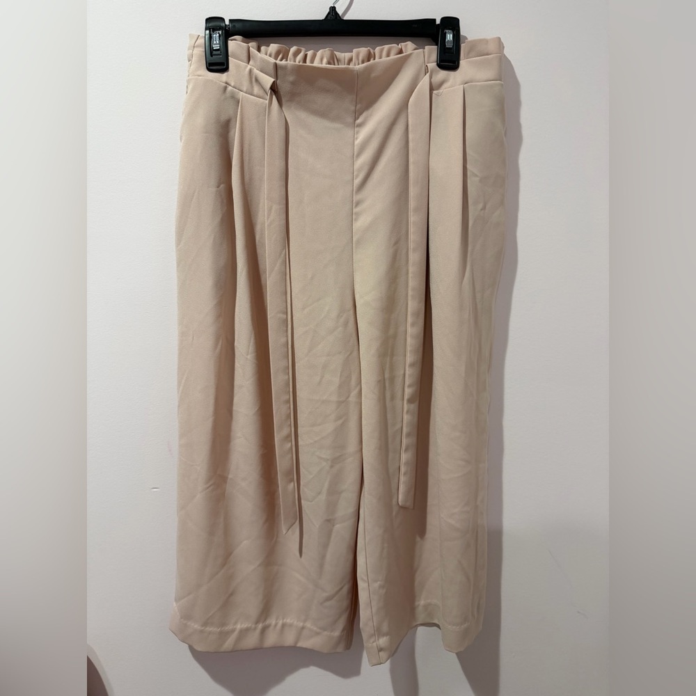 Worthington soft pink petite drawstring pant.